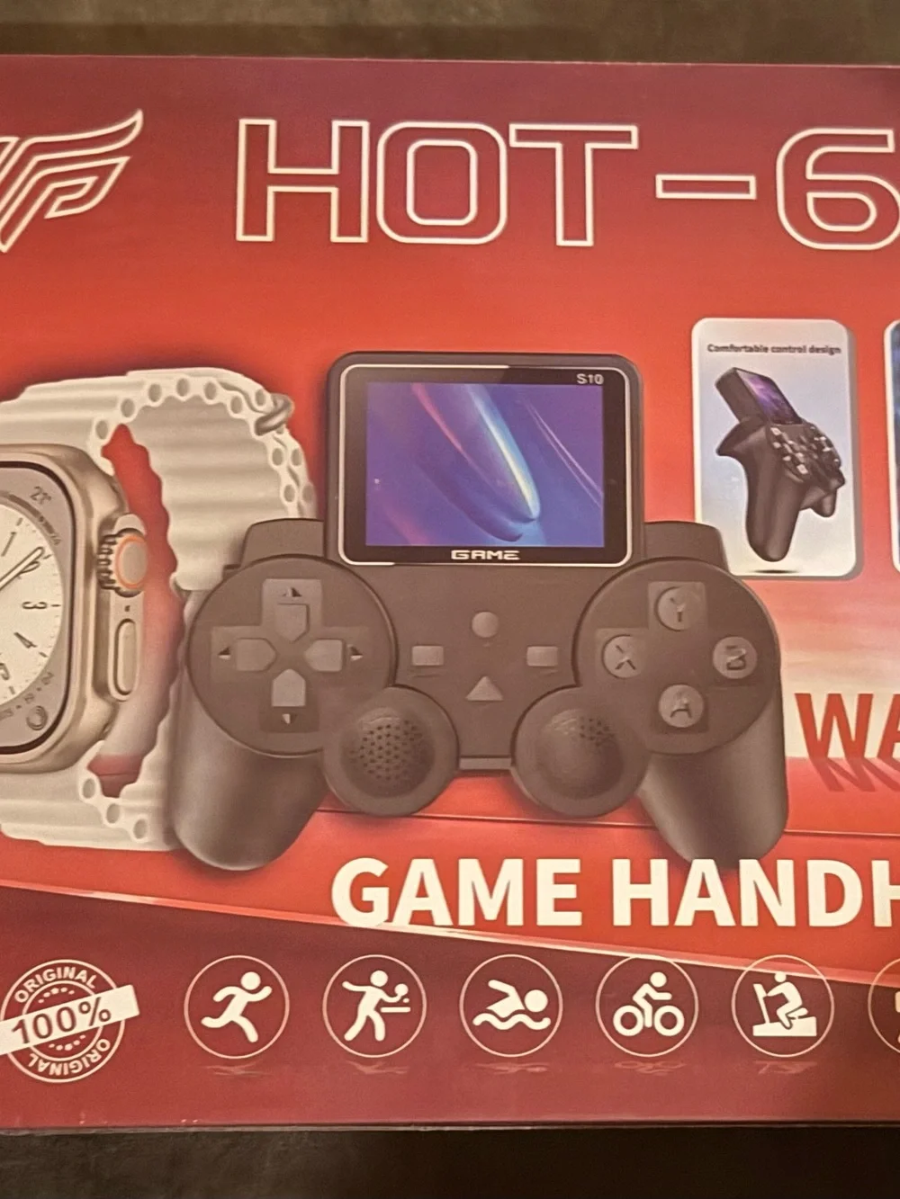 Black Handheld Game Console and watch combo - Portable Gaming